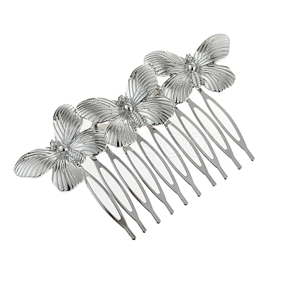 Butterfly Alloy Hair Combs PW-WGF37AD-02-1