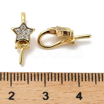 Star Rack Plating Brass Micro Pave Cubic Zirconia Pendant Bails KK-S397-15B-G-1