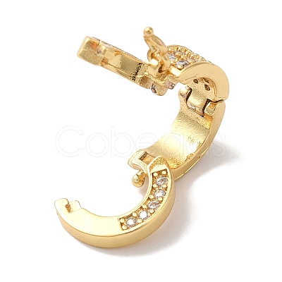 Ring Rack Plating Brass Micro Pave Clear Cubic Zirconia Twister Clasps KK-A225-16G-1