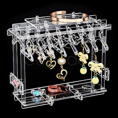 PandaHall Elite 1 Set Transparent Acrylic Earring Display Stands EDIS-PH0001-28-1