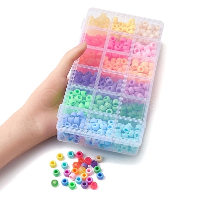 810Pcs 18 Style Opaque & Transparent Plastic Beads KY-YW0001-44-1