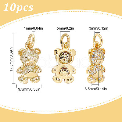 SUNNYCLUE Brass Micro Pave Clear Cubic Zirconia Pendants ZIRC-SC0001-25-1