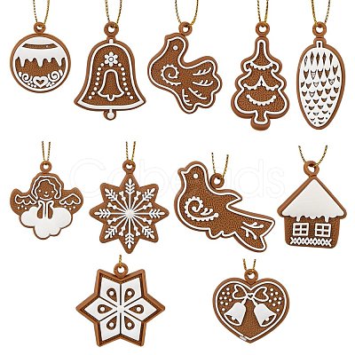 Christmas Theme Plastic Pendant Decorations HJEW-SZ0001-05-1