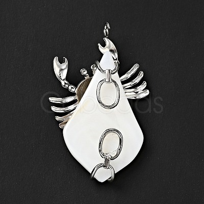 Natural White Shell Pendants SSHEL-C010-06P-1