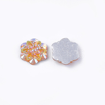 Resin Rhinestone Cabochons CRES-T012-04D-1