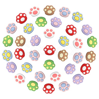 40Pcs Opaque Resin Cabochons RESI-CJ0002-61-1