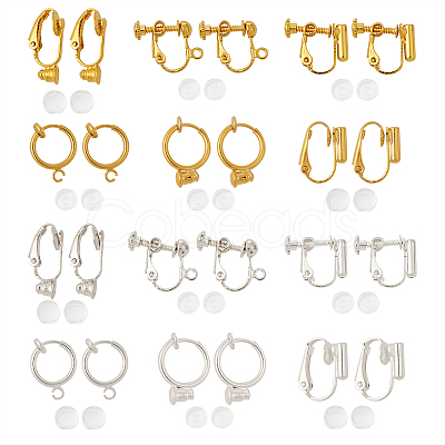 Brass Clip-on Earrings Findings KK-TA0007-66-1