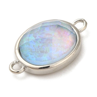 Synthetic Opal Connector Charms KK-S370-03P-1