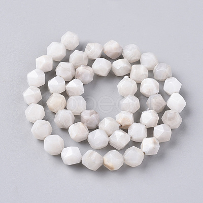 Natural White Crazy Lace Agate Beads Strands G-F668-03-8mm-1