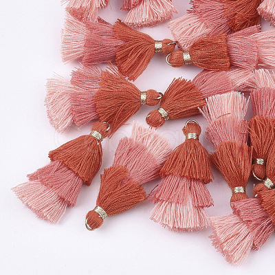 Polycotton(Polyester Cotton) Tassel Pendant Decorations X-FIND-T018-30-1