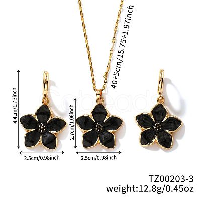 Rustic Style Brass Enamel Flower Jewelry Set SG9376-3-1