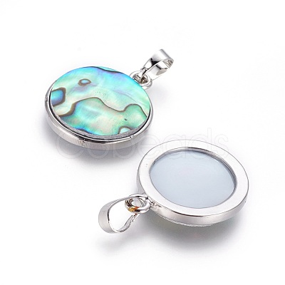 Abalone Shell/Paua Shell Pendants SSHEL-L008-74P-1