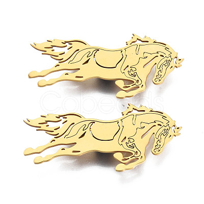 201 Stainless Steel Horse Lapel Pin JEWB-N007-131G-1