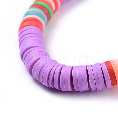 Handmade Polymer Clay Heishi Beads Bracelets BJEW-JB04480-1