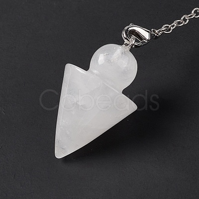 Natural Quartz Crystal Cone Dowsing Pendulum Pendants G-G983-04P-09-1