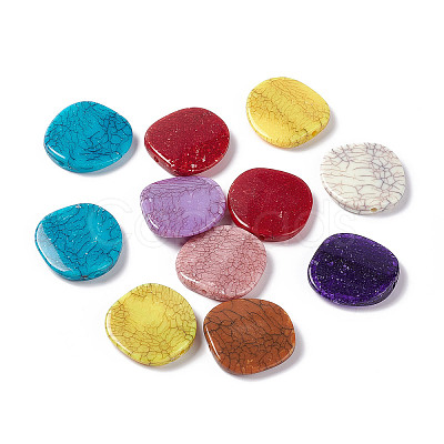 Crackle Opaque Acrylic Beads OACR-C006-28-1