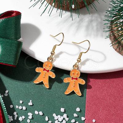 Christmas Theme Alloy Enamel Dangle Earrings EJEW-JE05830-02-1