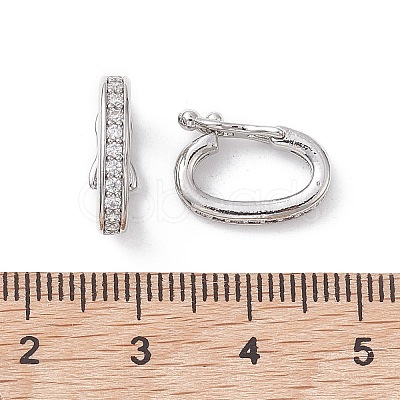 Brass Micro Pave Clear Cubic Zirconia Twister Clasps KK-K360-28P-1