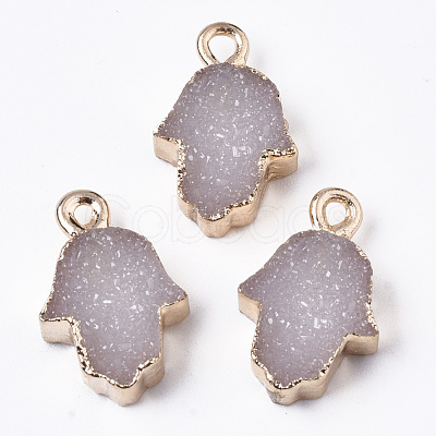 Druzy Resin Pendants RESI-R428-010A-1