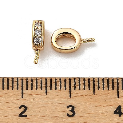 Oval Rack Plating Brass Micro Pave Cubic Zirconia Pendant Bails KK-S397-16G-1