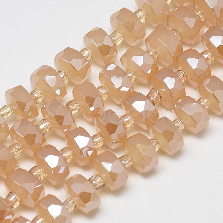 Electroplate Glass Beads Strands EGLA-Q083-8mm-C01-1