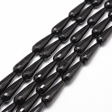 Natural Black Onyx Beads Strands G-P161-24-30x10mm-1