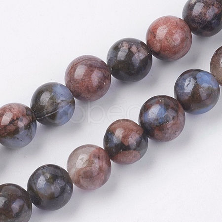 Natural Llanite Beads Strands G-F560-8mm-C01-1