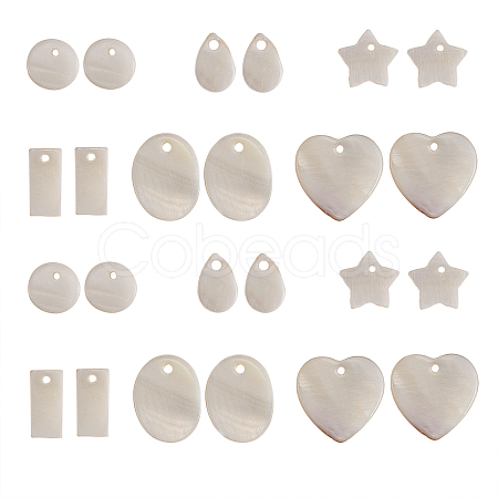 Natural Freshwater Shell Pendants SHEL-CJ0001-03-1