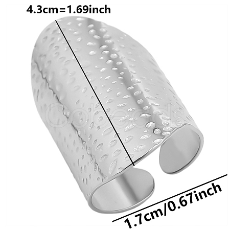 Non-Tarnish 304 Stainless Steel Open Cuff Ring PW-WG41394-01-1