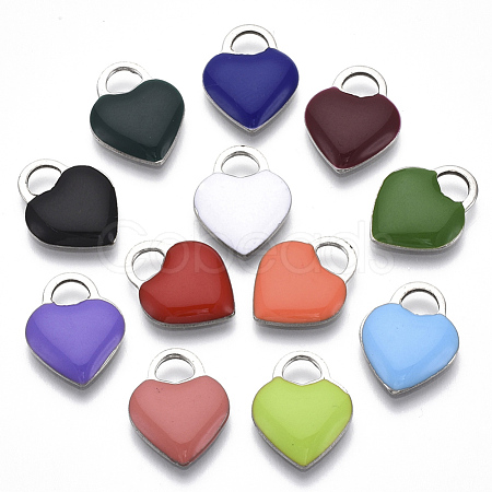 201 Stainless Steel Enamel Charms X-STAS-N088-11-1