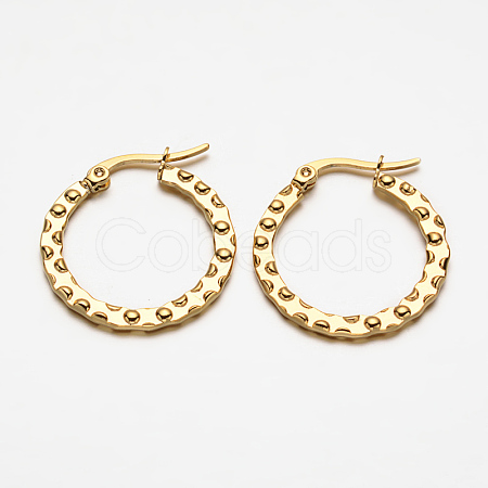 Ring 304 Stainless Steel Hoop Earrings EJEW-N034-26-1