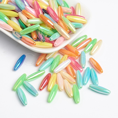 Spagetti Beads Plating Acrylic Beads PL9027-1