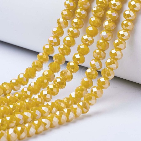 Electroplate Glass Beads Strands EGLA-A034-P4mm-B03-1
