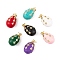 Brass Micro Pave Cubic Zirconia Pendants, with Enamel and Jump Ring, Real 18K Gold Plated, Teardrop Charms, Mixed Color, 19x11mm, Hole: 3mm