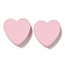 Printed Wood Beads, Heart, Pink, 19~19.5x19~19.5x5.5~6mm, Hole: 2.8mm