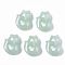 Spray Painted Glass Pendants, Imitation Jade, Fox, Pale Turquoise, 18x14x7mm, Hole: 1mm