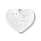 Rack Plating Alloy Pendants, Heart, Silver, 21x22x2mm, Hole: 4x3mm