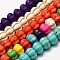 Dyed Synthetic Turquoise Bead Strands, Pumpkin, Mixed Color, 18x13mm, Hole: 1mm, about 216ps/1000g