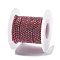 Iron Rhinestone Glass Cup Chain, with Spool, Indian Pink, 2x2~2.5x2mm, about 16.40 Feet(5m)/Roll