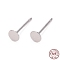 Anti-Tarnish Rhodium Plated 925 Sterling Silver Ear Stud Findings, Earring Posts, Platinum, 12x4x0.5mm, Pin: 0.8mm