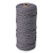 Cotton Macrame Cord, Round Macrame Rope for Wall Hangers, Boho Decorations, DIY Macrame Craft, Gray, 3mm, about 54.68 Yards(50m)/Roll