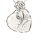 Valentine's Day Theme Natural Quartz Crystal Pendants, with Platinum Plated Brass Findings, Heart with Flower, 40x40mm