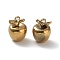 Ion Plating(IP) 304 Stainless Steel Charm, 3D Apple Charm, Real 18K Gold Plated, 11x8mm, Hole: 1.6mm