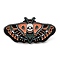 Halloween Theme Moth Enamel Pin, Electrophoresis Black Zinc Alloy Brooch for Backpack Clothes, Insects, 15.5x30.5x1.5mm