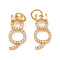 Brass Micro Pave Cubic Zirconia Charms, Cat Shape, Clear, Real 18K Gold Plated, 15x7x2mm, Hole: 3.5mm