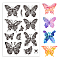 Custom Summer Theme PVC Plastic Clear Stamps, for DIY Scrapbooking, Photo Album Decorative, Cards Making, Butterfly, 160x110mm