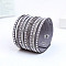 9-row Suede Cord & Rhinestone & Alloy Rivet Wrap Bracelets, Snap Bracelets for Women Girl, Light Grey, 7-7/8 inch(20cm)