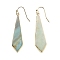 Natural Flower Amazonite Dangle Earrings, with Brass Findings, Golden, Kite, 57~60mm, Pin: 0.7mm