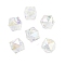 UV Plating Opaque Acrylic Beads, Christmas Theme, Iridescent Two-tone, Polygon, White, 15x16x16mm, Hole: 3mm