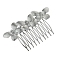 Butterfly Alloy Hair Combs, Hair Accessories for Women Girl, Platinum, 84x52mm